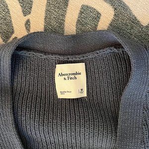 Abercrombie & Fitch Oversized Dark Blue Button Down Cardigan Pockets Size M
